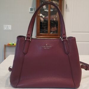 Kate Spade Leather Burgundy Satchel/Crossbody Bag